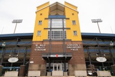 Staff file photo / The south entrance of Finley Stadium is seen on Tuesday, June 16, 2026. Friends of the Festival and Finley Stadium are partnering to host the inaugural Southside Nights on Sept. 12.