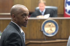 Staff photo by Mason Edwards / Lawrence Goodine, 46, prepares to leave the courtroom before an afternoon break Monday. He's standing trial on charges including first-degree murder in connection with the 2023 death of Kara Akins, 48.