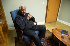 Staff Photo by Seth Carpenter/ The Rev. Marvin Morgan, 78, clasps his hands together in his office at Rivermont Presbyterian Church while speaking Oct. 1, 2026, about his opposition to the execution of Christa Pike. Morgan recently volunteered himself to be executed in the place of Pike, the 50-year-old Tennessee woman who survived an execution attempt by the state of Tennessee on Sept. 30, 2026.
