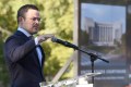 Staff Photo By Matt Hamilton / Hamilton County Mayor Weston Wamp speaks during the groundbreaking ceremony for the new federal courthouse Oct. 21, 2026.